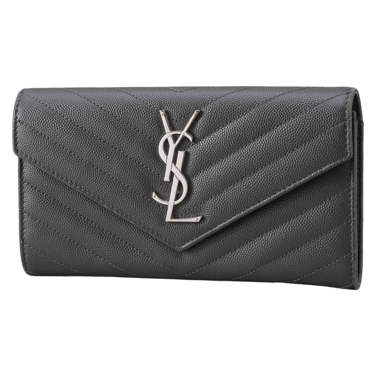 YVES SAINT LAURENT(USED)생로랑 372264 모노그램 쉐브론 장지갑